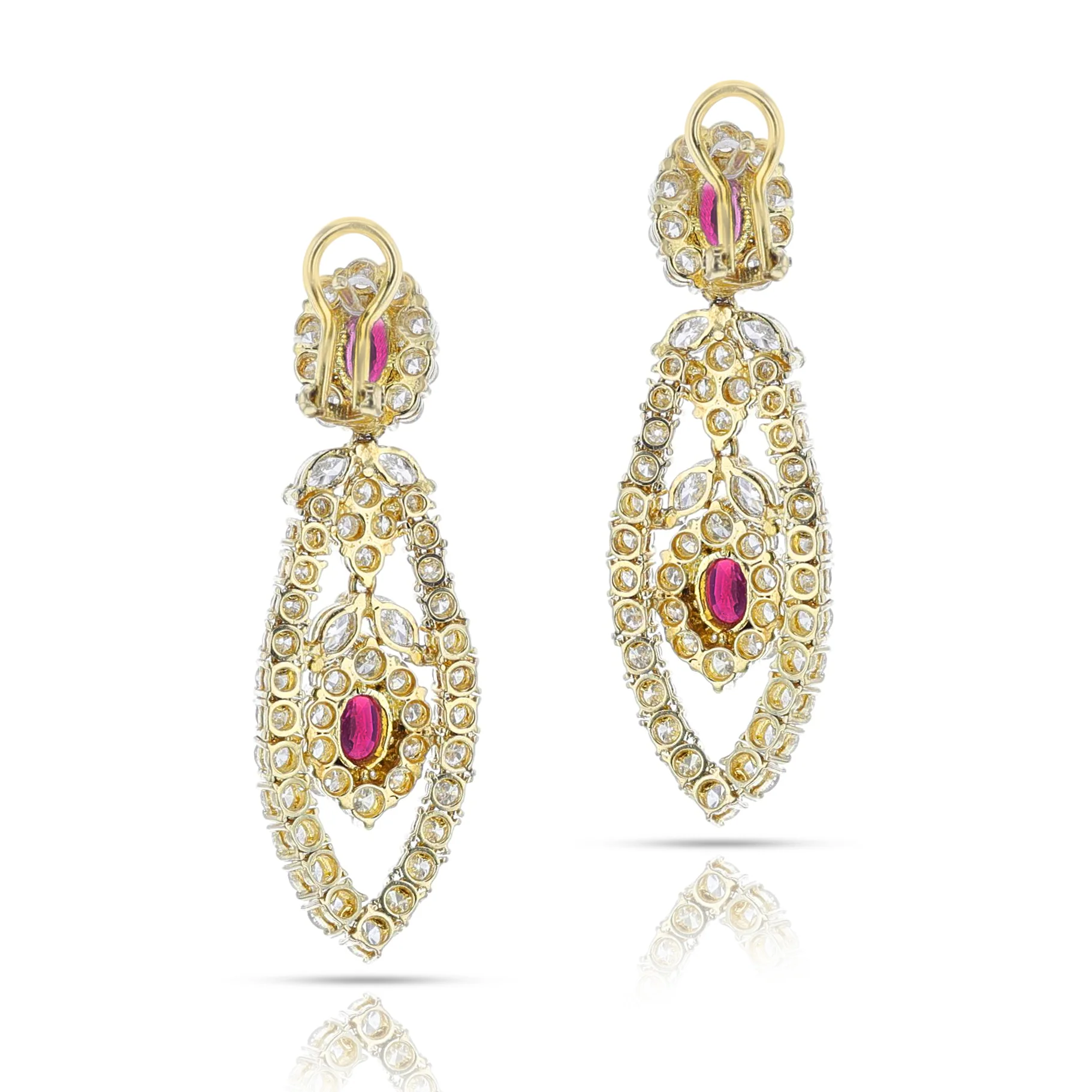 Ruby and Diamond Chandelier Earrings, 18k