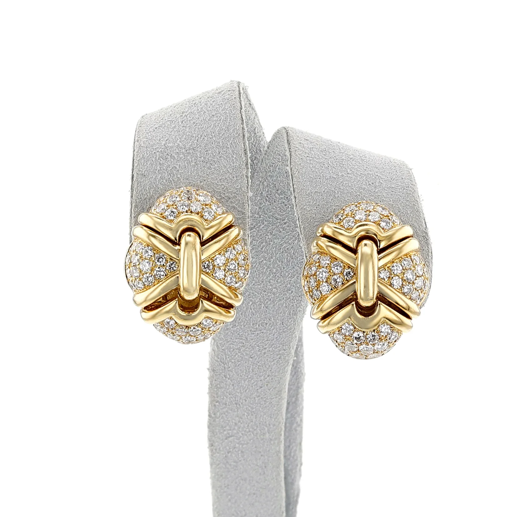 BVLGARI Diamond and 18k Gold Earrings