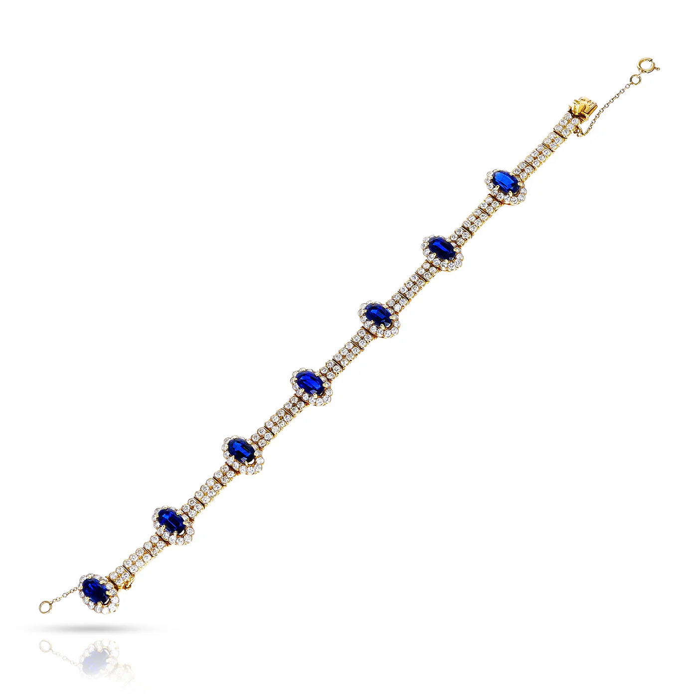 Cartier Paris Oval Sapphire and Diamond Bracelet, 18k