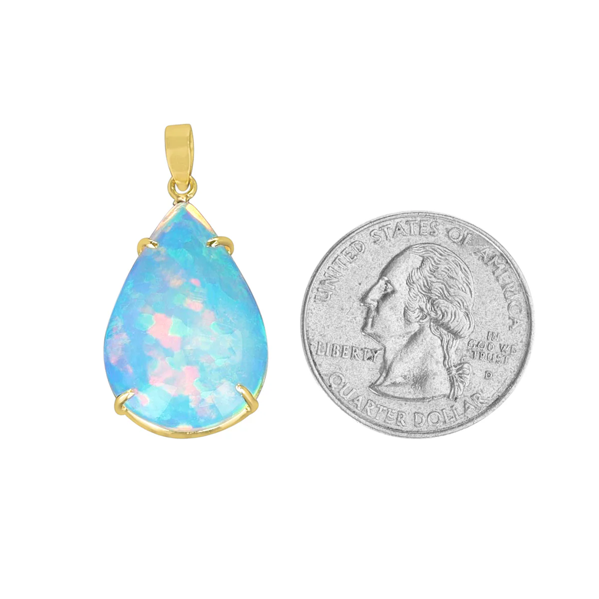 8.34 ct. Pear Shape Opal Pendant, 18K Yellow Gold
