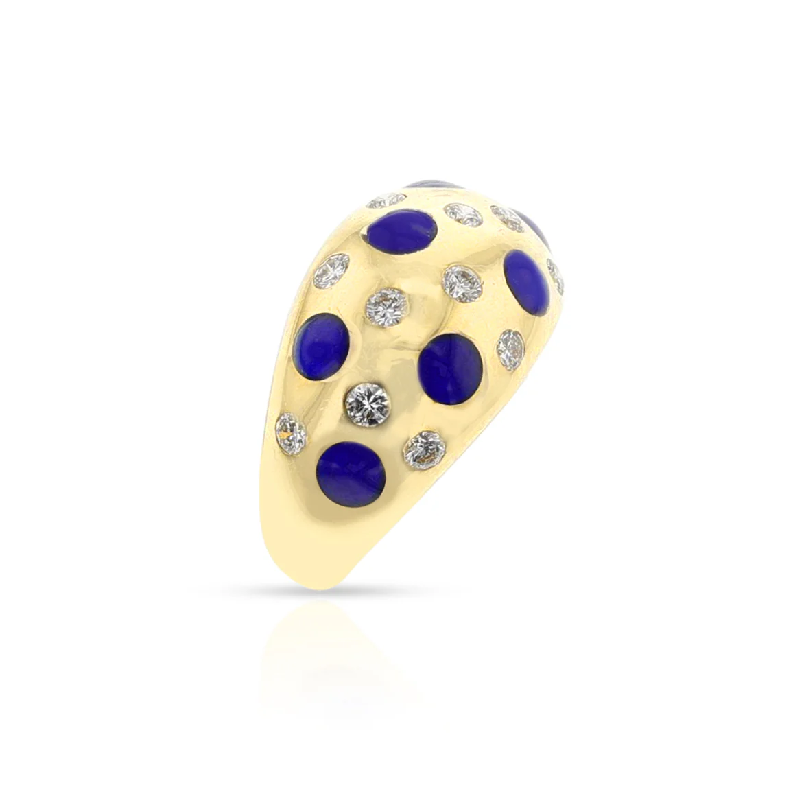 Van Cleef & Arpels Plique a Jour Enamel and Diamond Earring and Ring Set, 18k