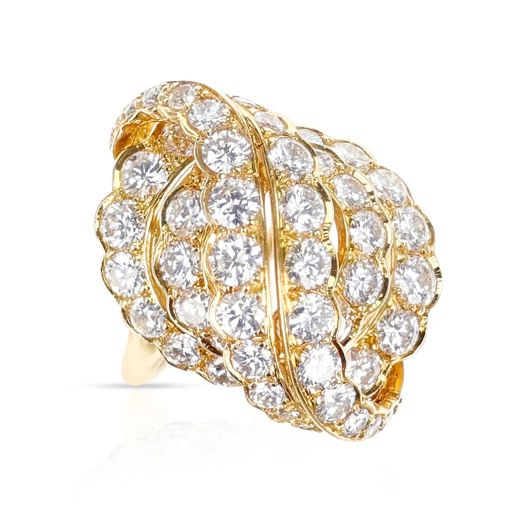 French Van Cleef & Arpels Diamond Cocktail Ring, 18k