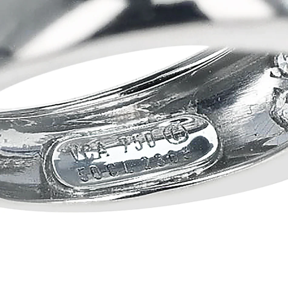 Van Cleef & Arpels Three Row Round Diamond Band Ring, 18K