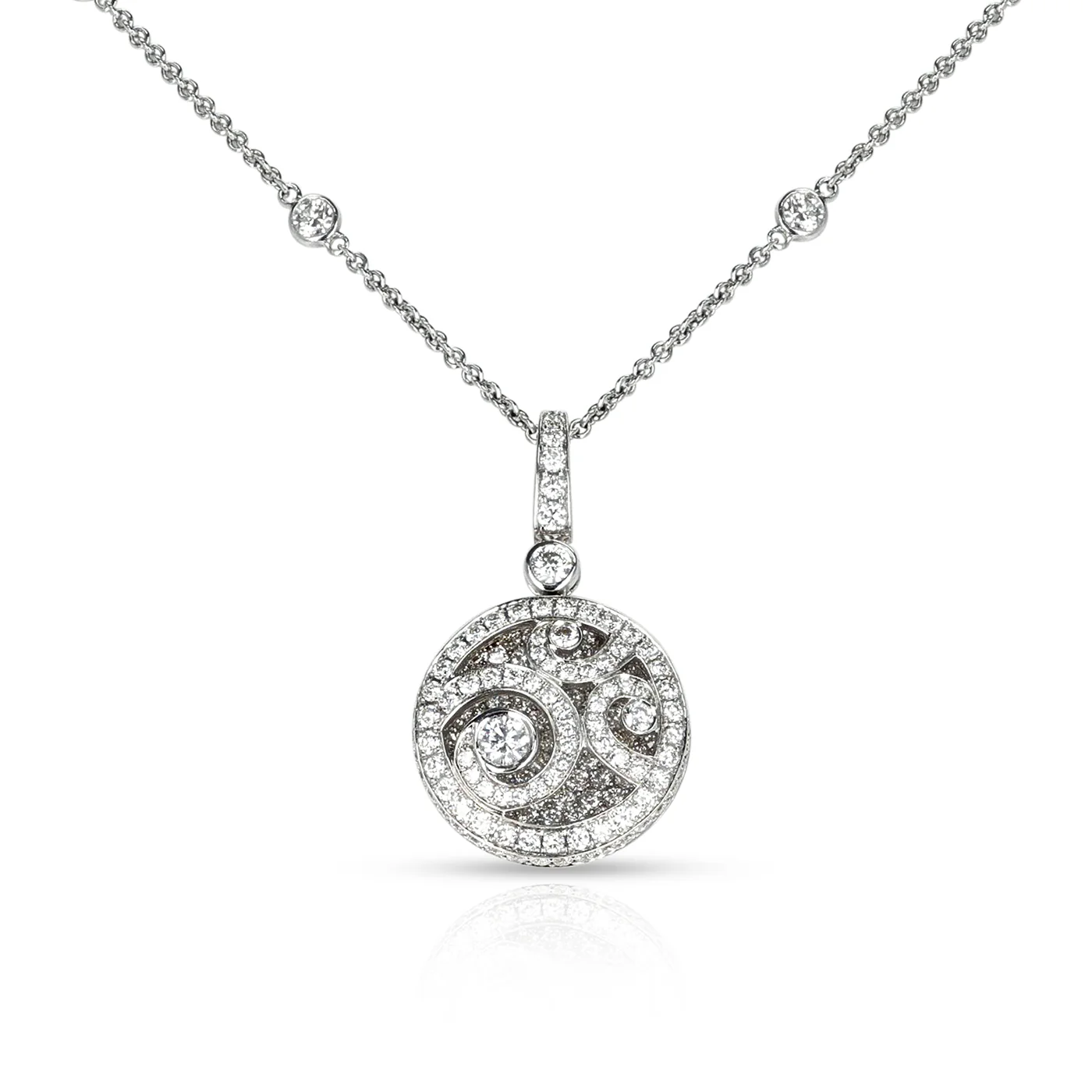Graff Diamond on Diamond Pendant on a Diamond Chain Necklace