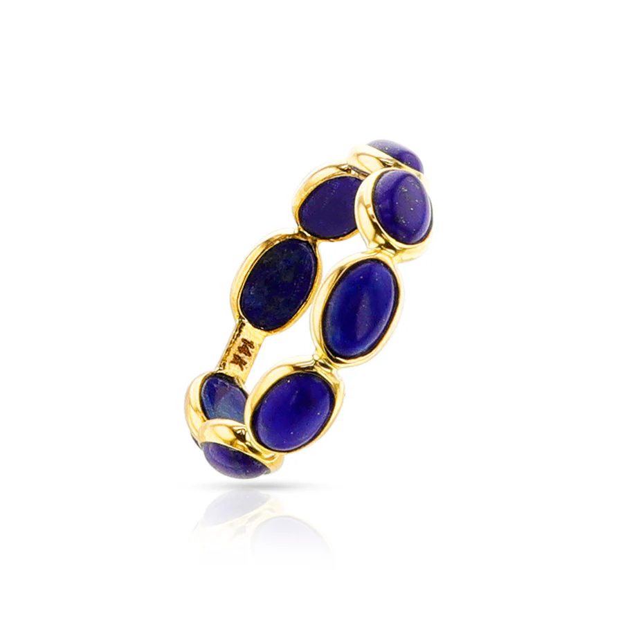 Oval Lapis Cabochon Band, 14k