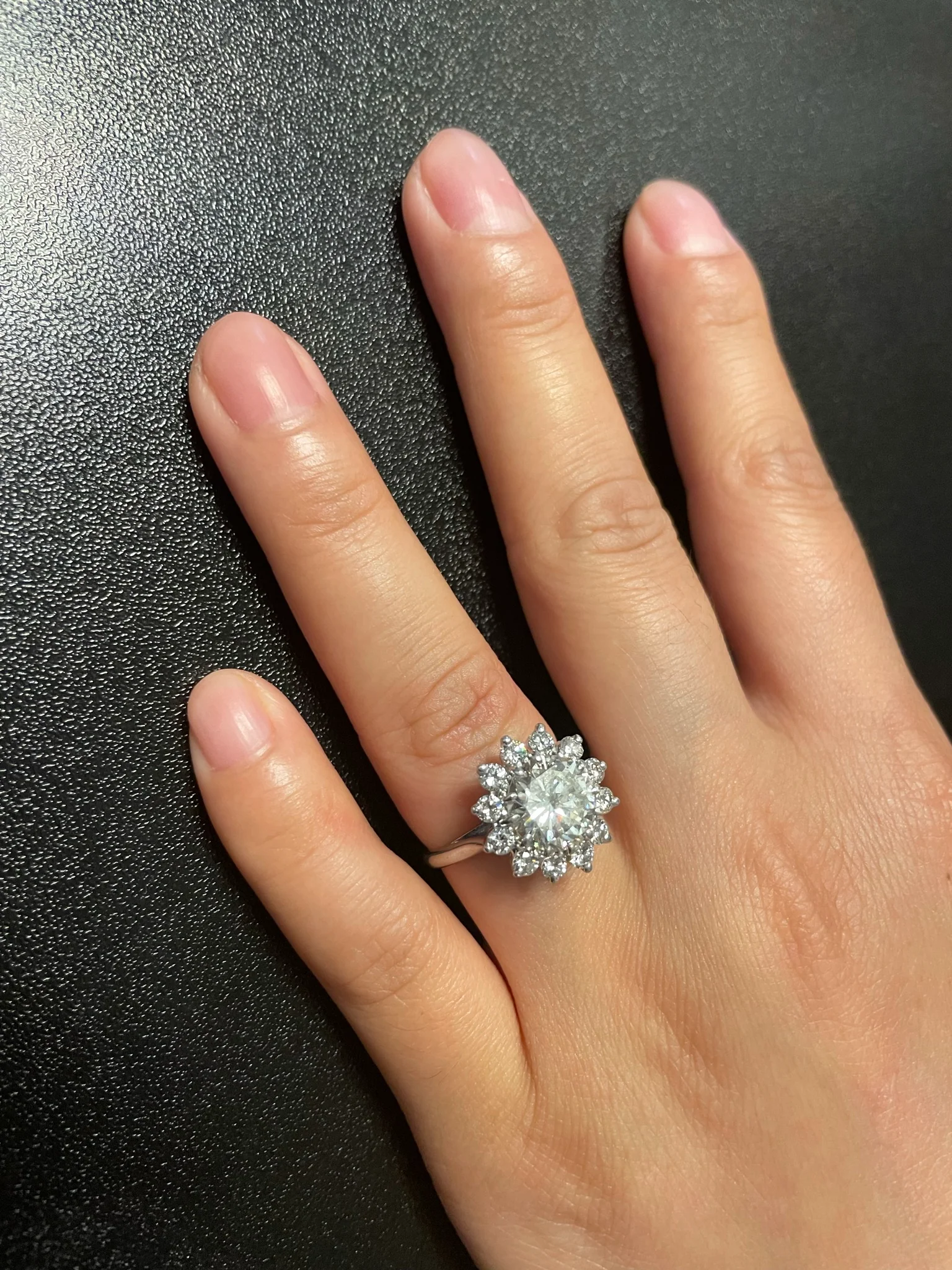 2.59 ct. M VVS2 Round Diamond Ring accented with Diamonds, Platinum