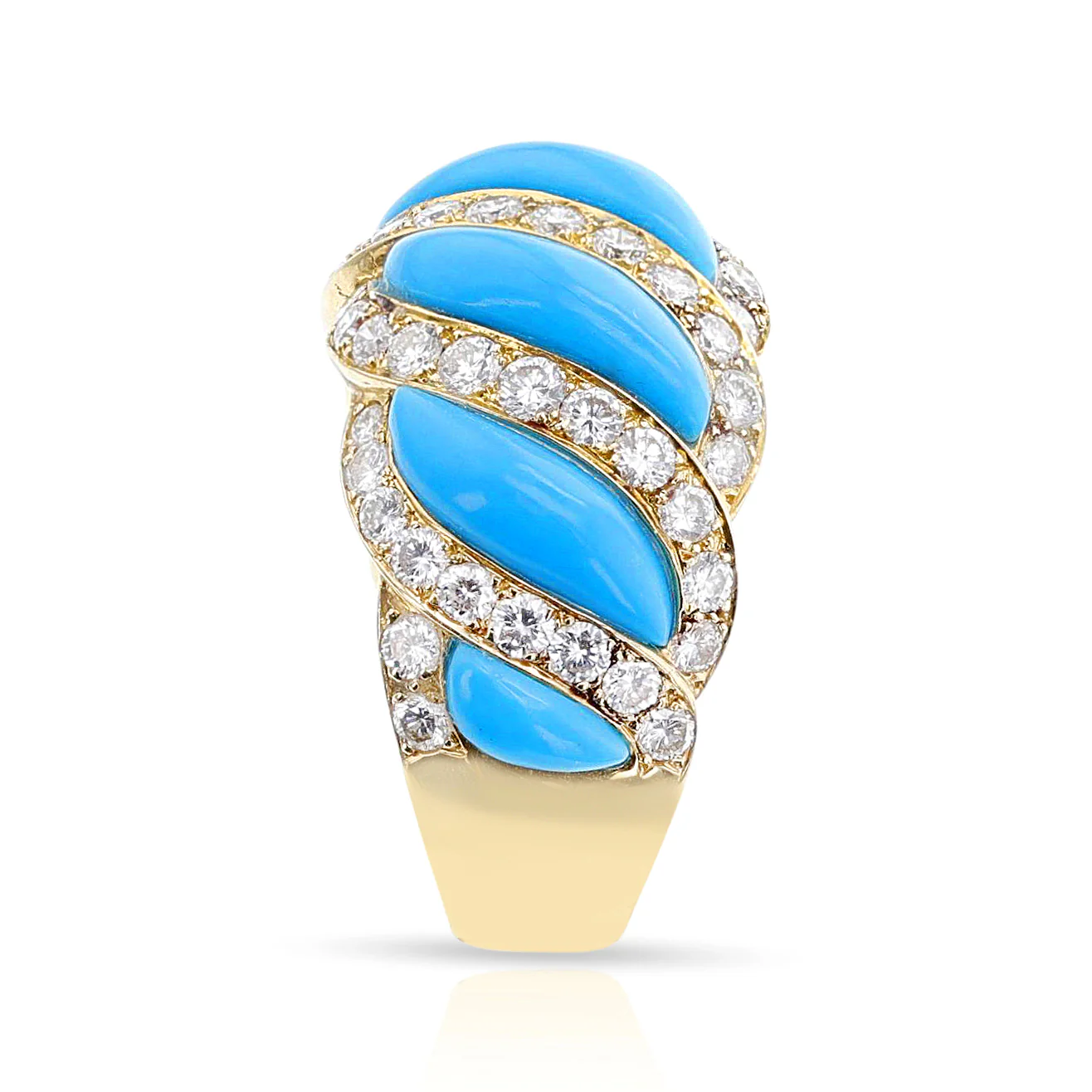 Mauboussin Turquoise and Diamond Ring, French, 18k