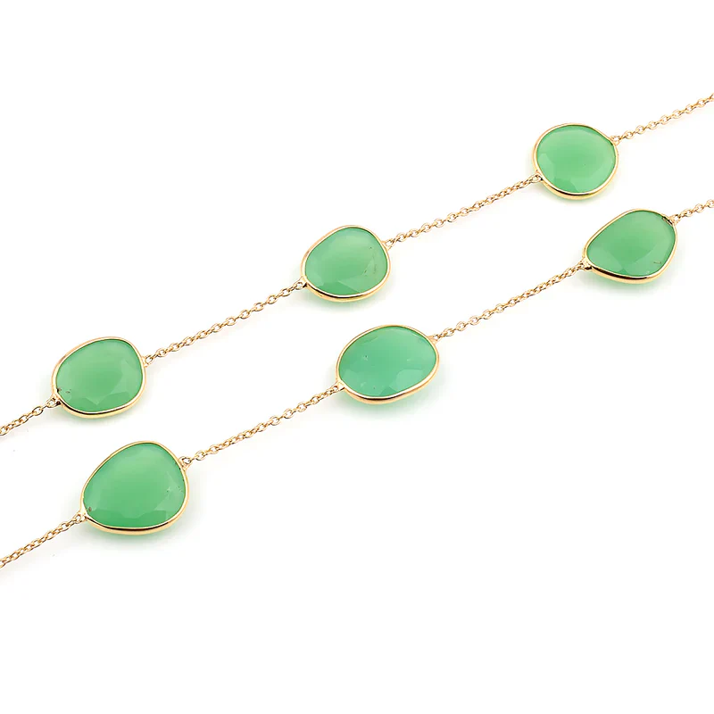 Mixed Cut Large Gemstone Necklace, 18k