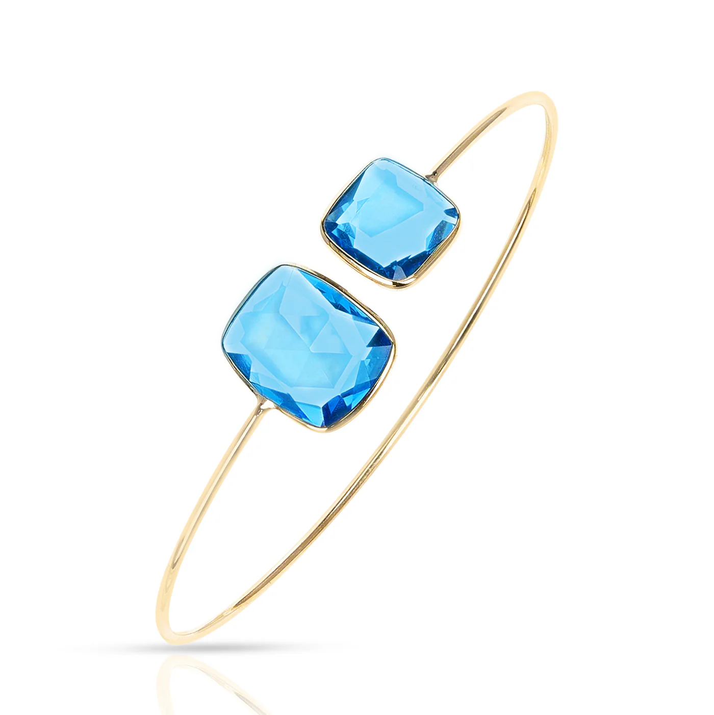 Mixed Shape Blue Topaz Bangle, 18k