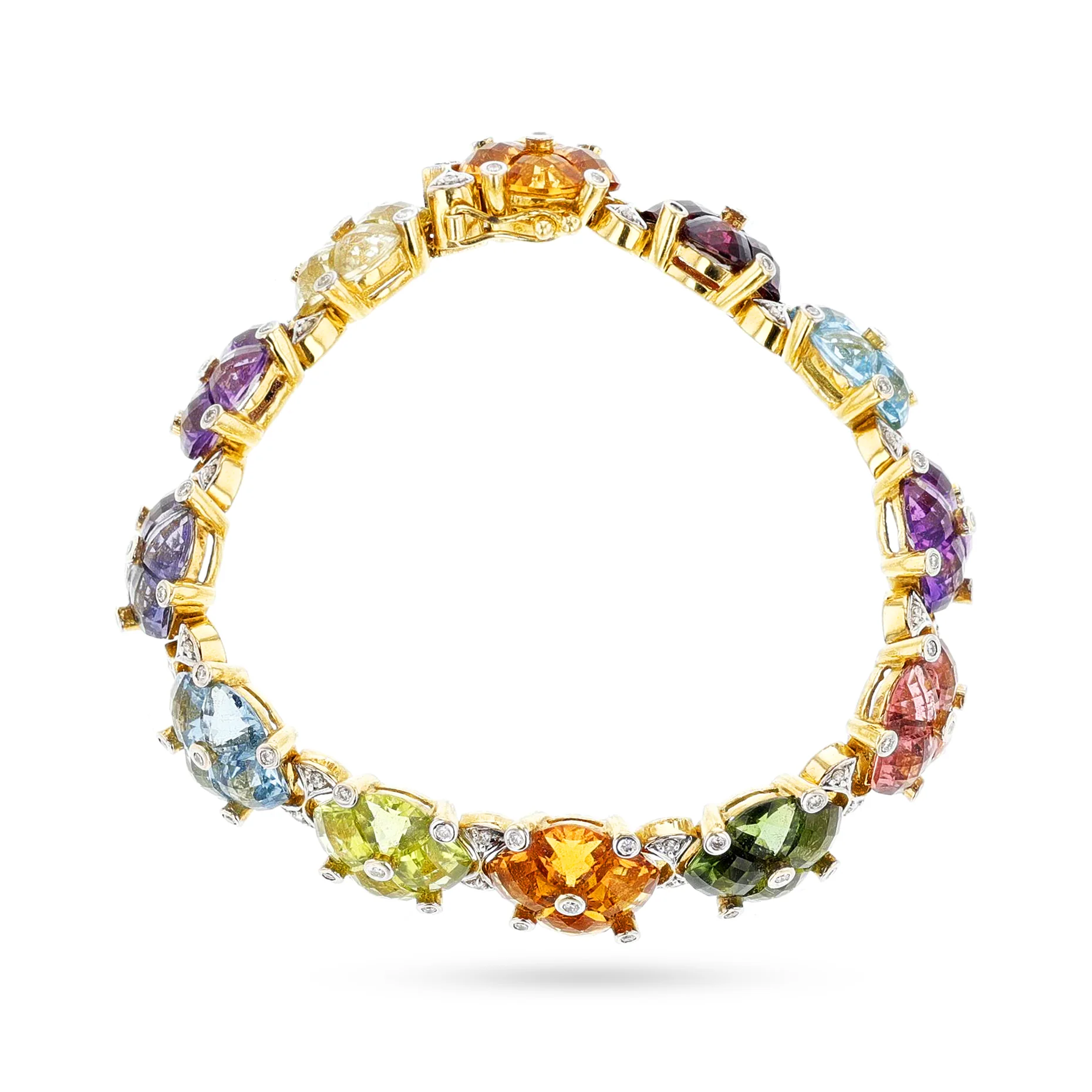 Mixed Semi-Precious and Diamond Bracelet, 18k