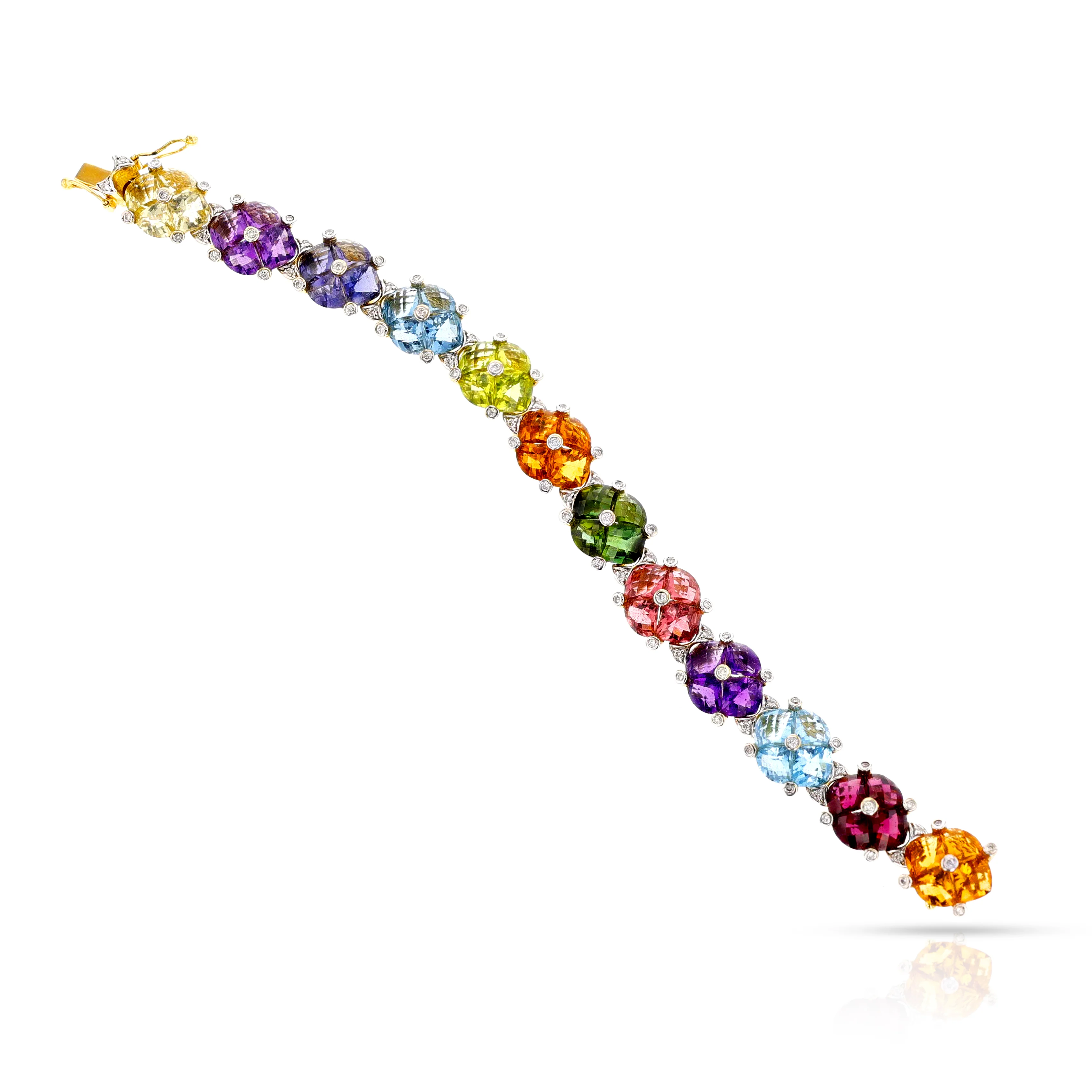 Mixed Semi-Precious and Diamond Bracelet, 18k