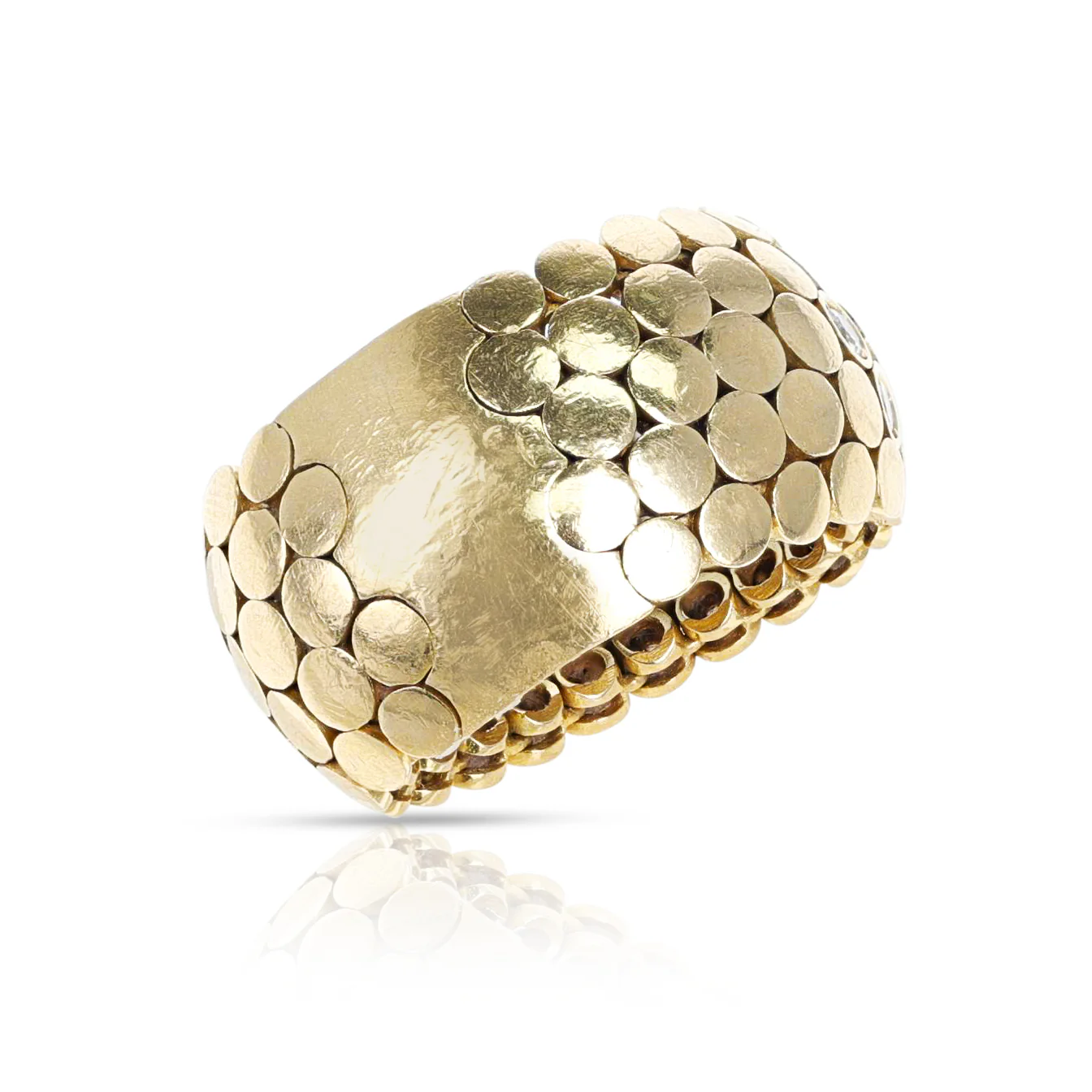 Italian 18 Karat Gold Flexible Diamond Ring