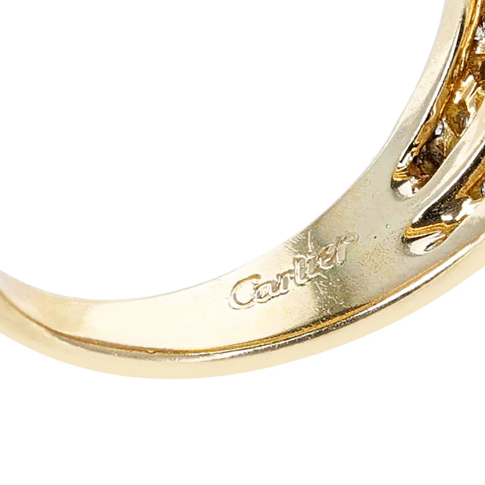 Cartier Paris Double Sapphire Cabochon and Diamond Ring, 18K Yellow Gold