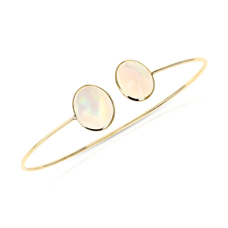 Oval Emerald Bangle, 18k