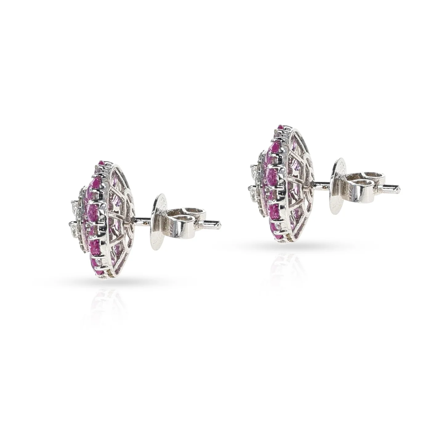 Pink Sapphire and Diamond Earrings, 18k