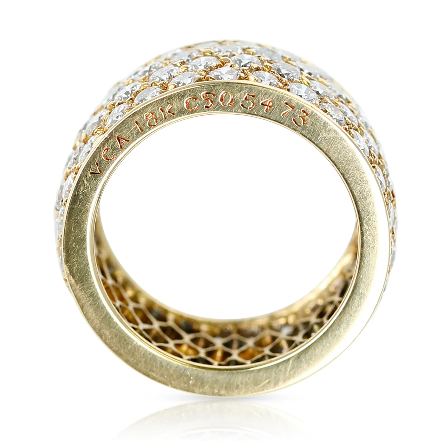 Van Cleef & Arpels Four Row Diamond Band, 18k Yellow Gold