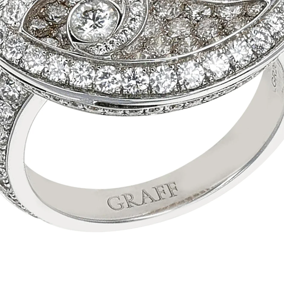 Graff White Diamond 'Diamond on Diamond' White Gold Ring
