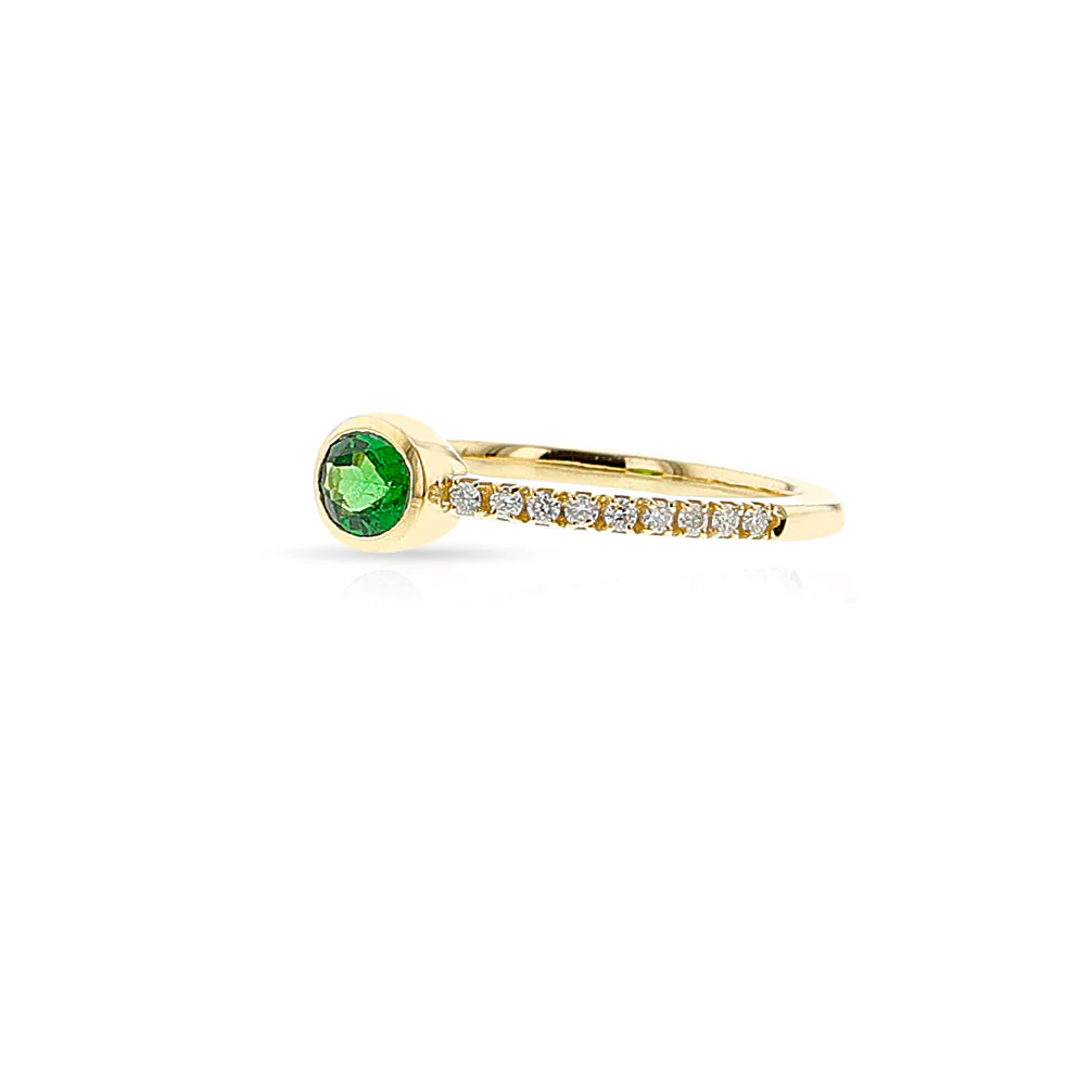 Oval Tsavorite and Diamond Ring, 18k