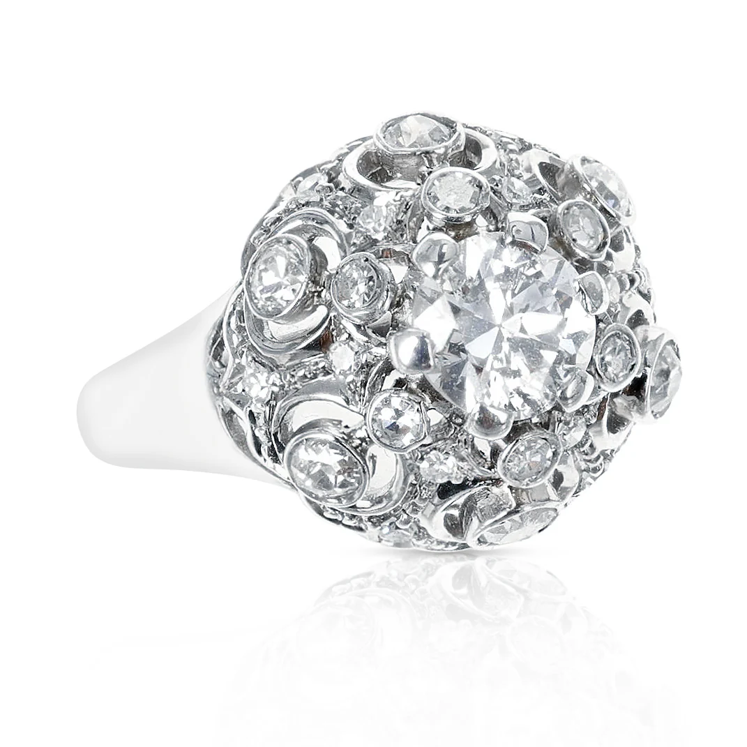 0.85 Center Diamond Platinum Ring, Platinum