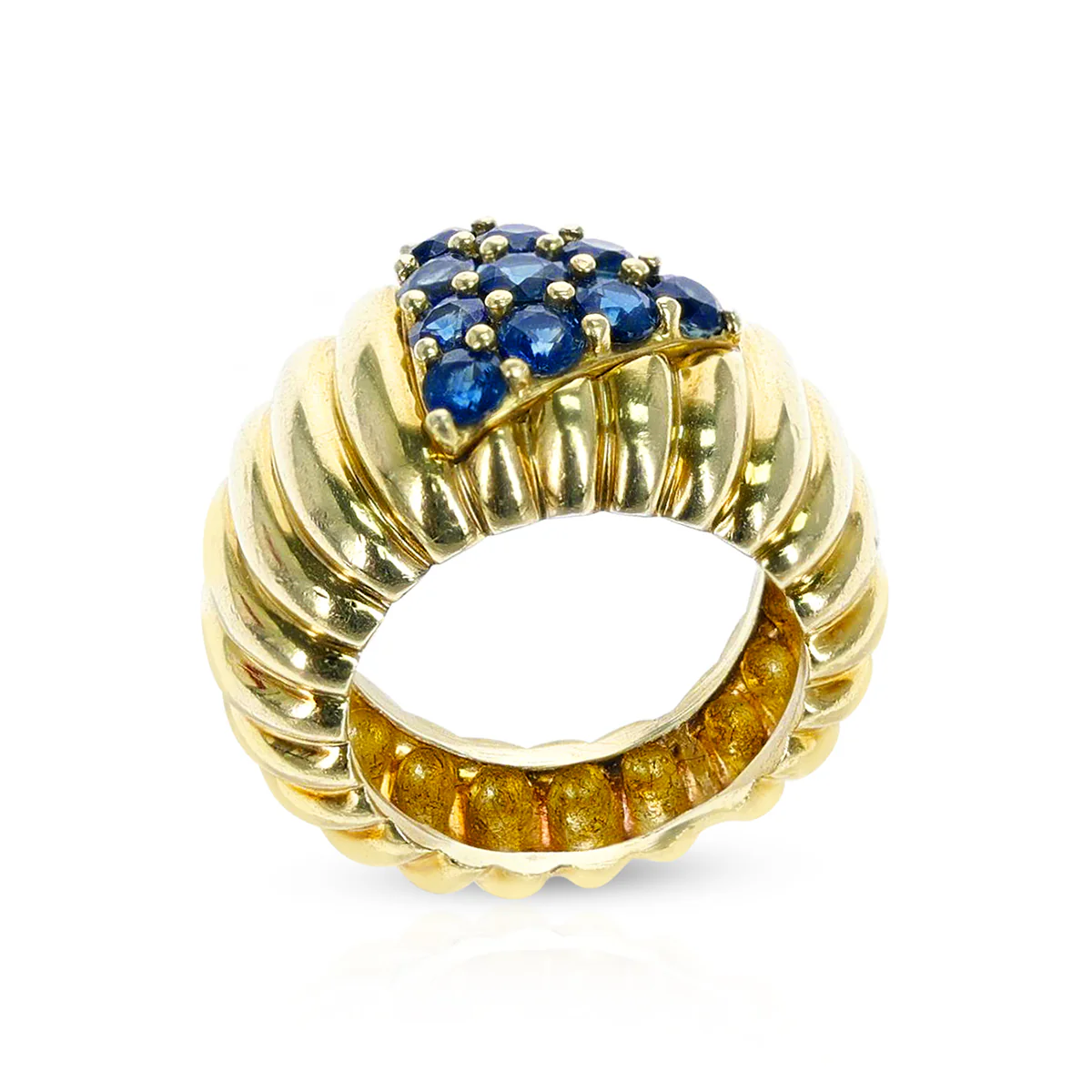 Jose Hess Sapphire and Gold Statement Ring, 18k