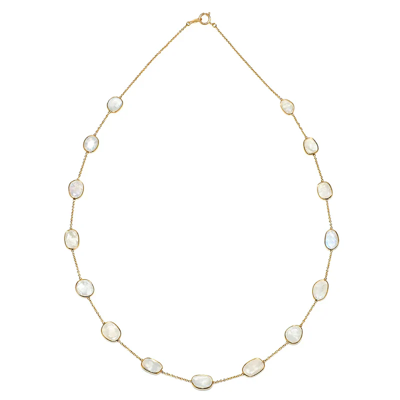 Mixed Cut Large Gemstone Necklace, 18k