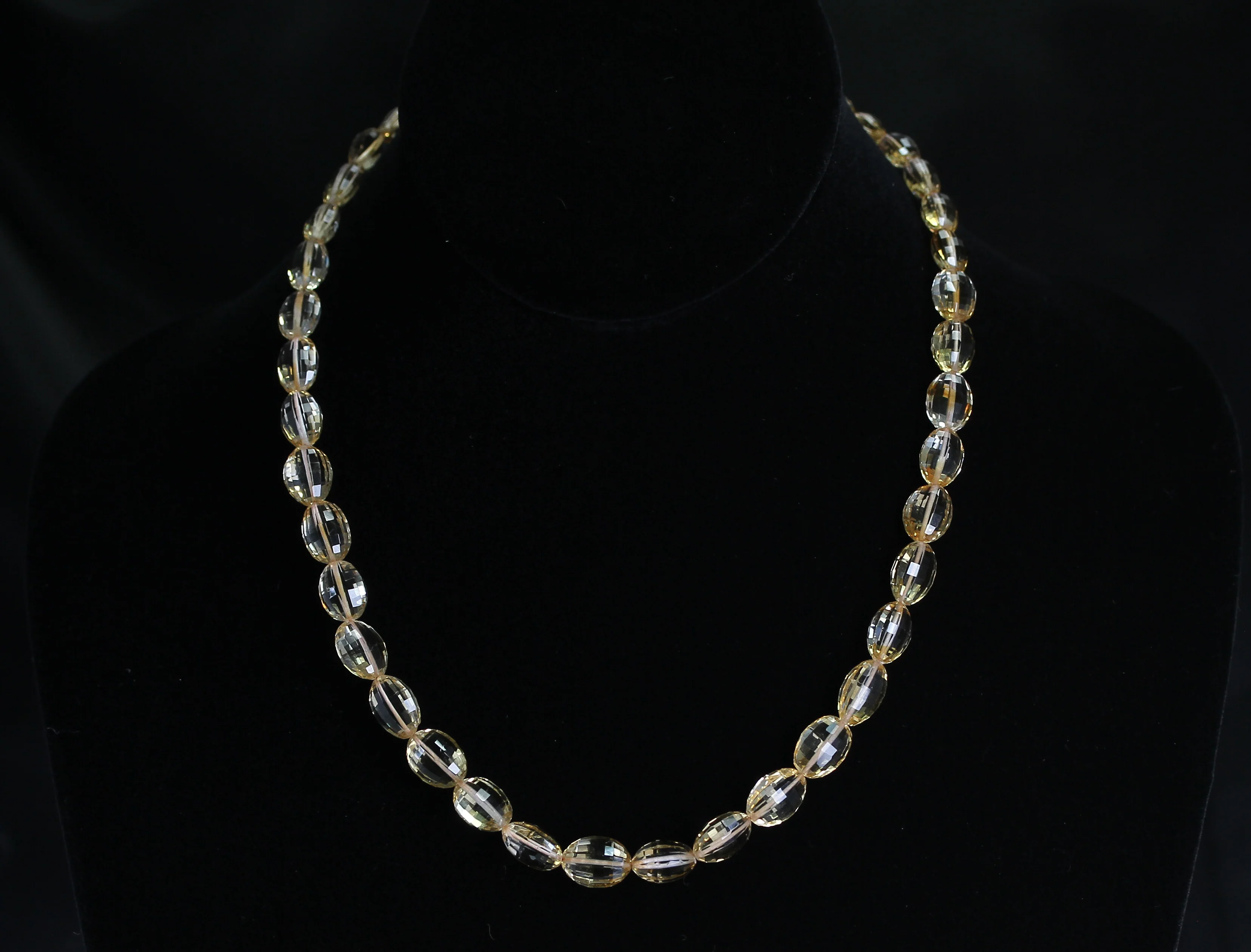 Genuine & Natural Fine Oval Citrine Faceted Beads Necklace