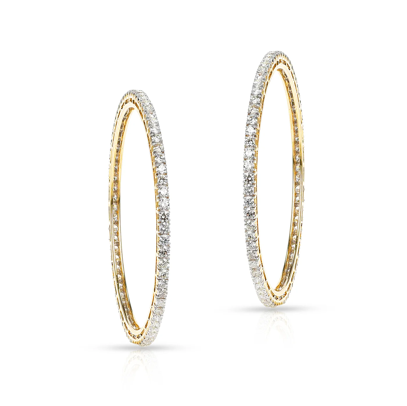 Certified 12.25 ct. White Diamond Bangles, 18k Gold