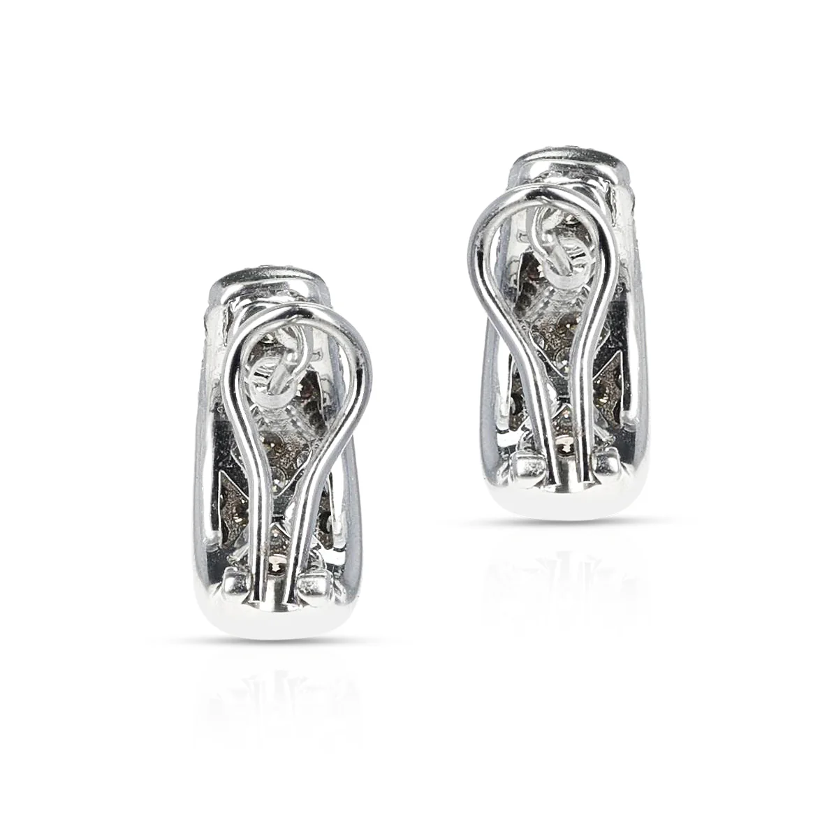 Tri-Floral Brown and White Diamond Earrings, 18K