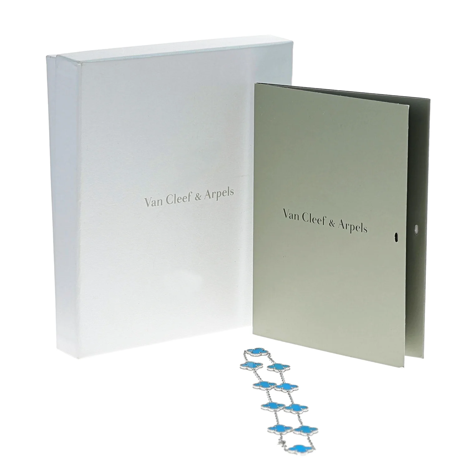 Van Cleef & Arpels 10 Motif Turquoise Alhambra Necklace