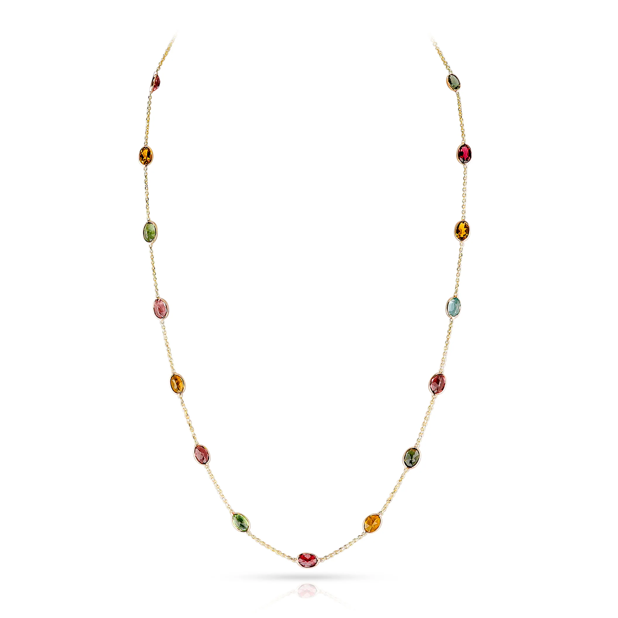 Multi-Tourmaline Necklace, 18k