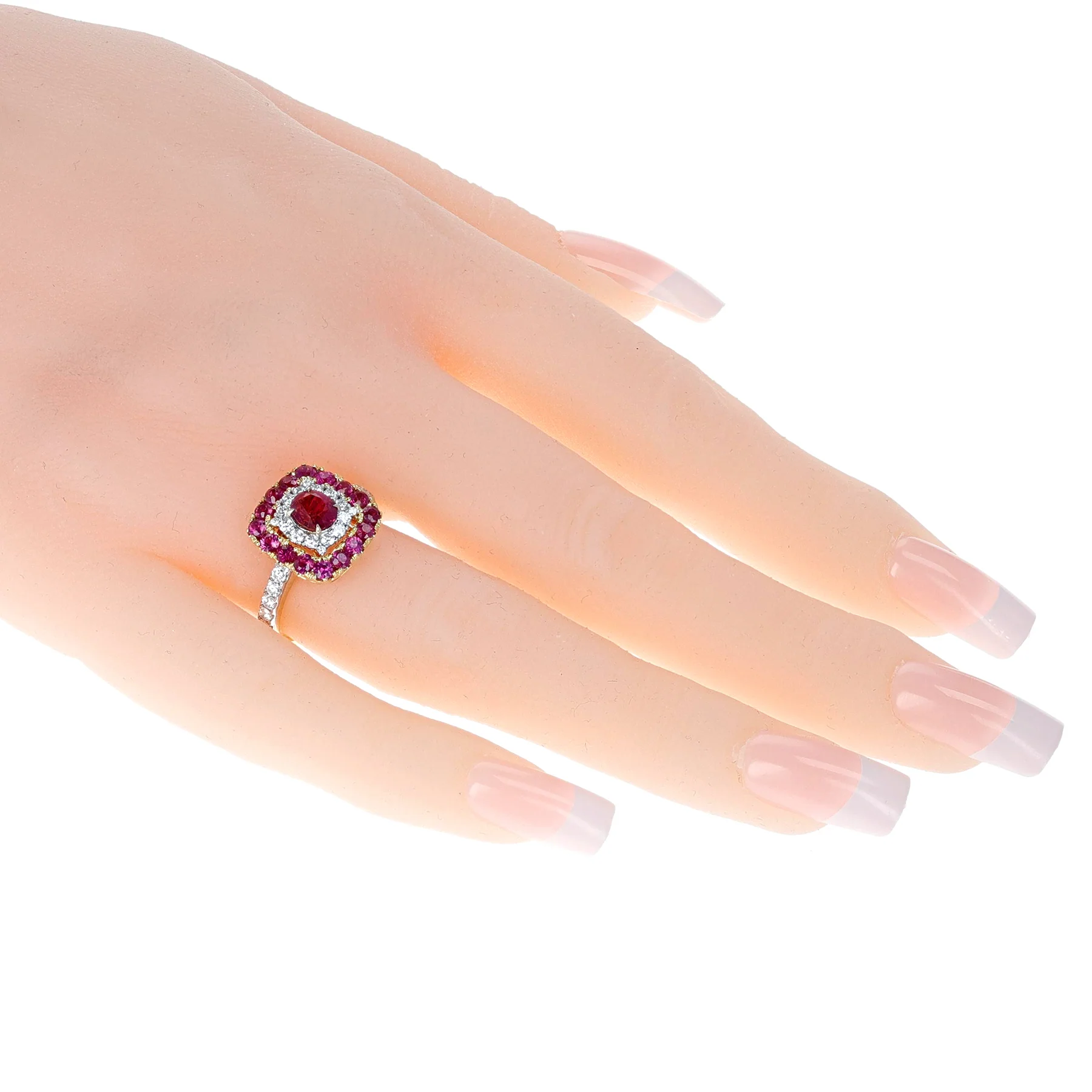 Unheated Burma Ruby Pigeon Blood Set with Ring, Pendant and Earrings, 18k