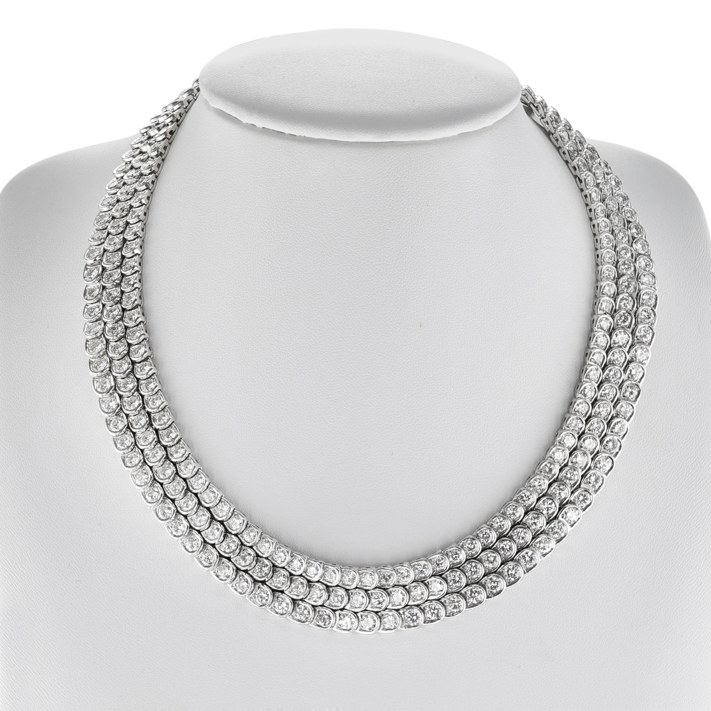 Van Cleef & Arpels Pery et Fils Three Line Diamond Necklace, 18k