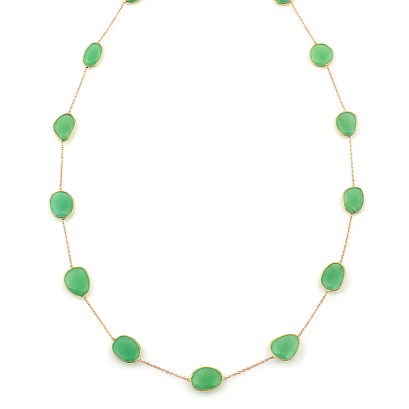 Mixed Cut Large Gemstone Necklace, 18k