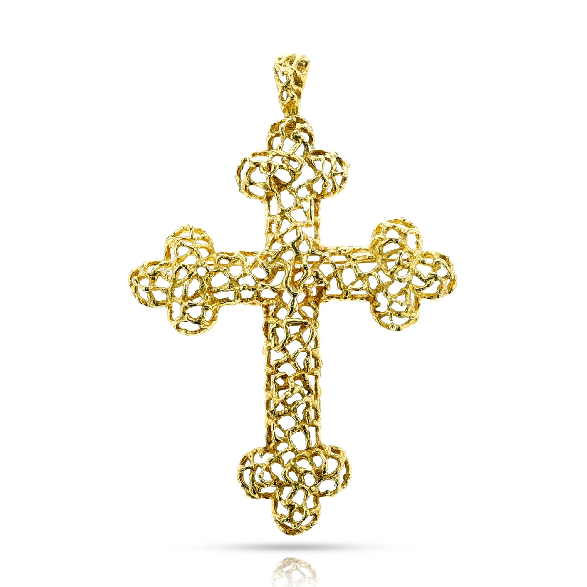 1960s J. Schwabe Cartier Gold Cross Brooch/Pendant, 18k