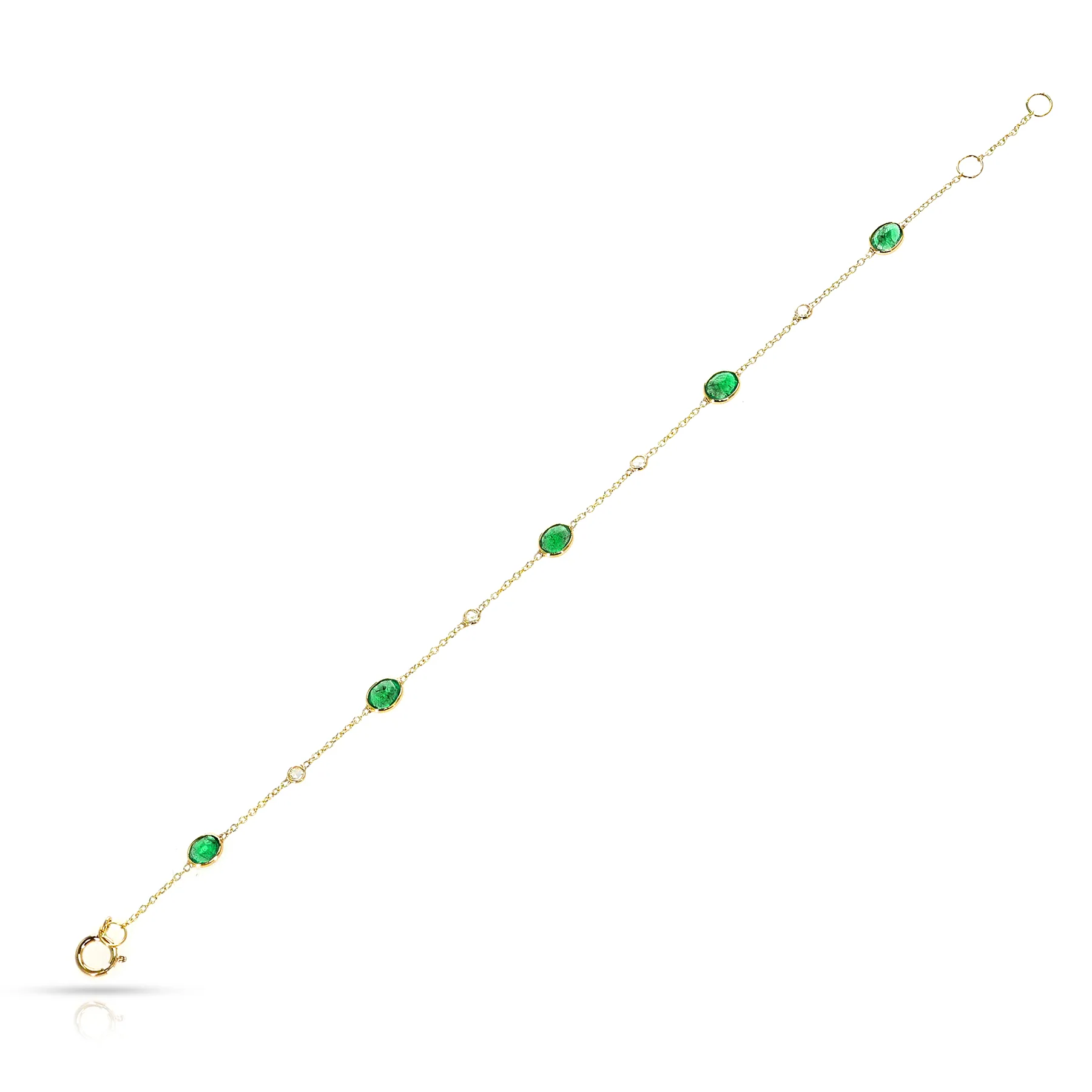 Precious Gemstone Bracelet with Diamond Rose Cut, 18k