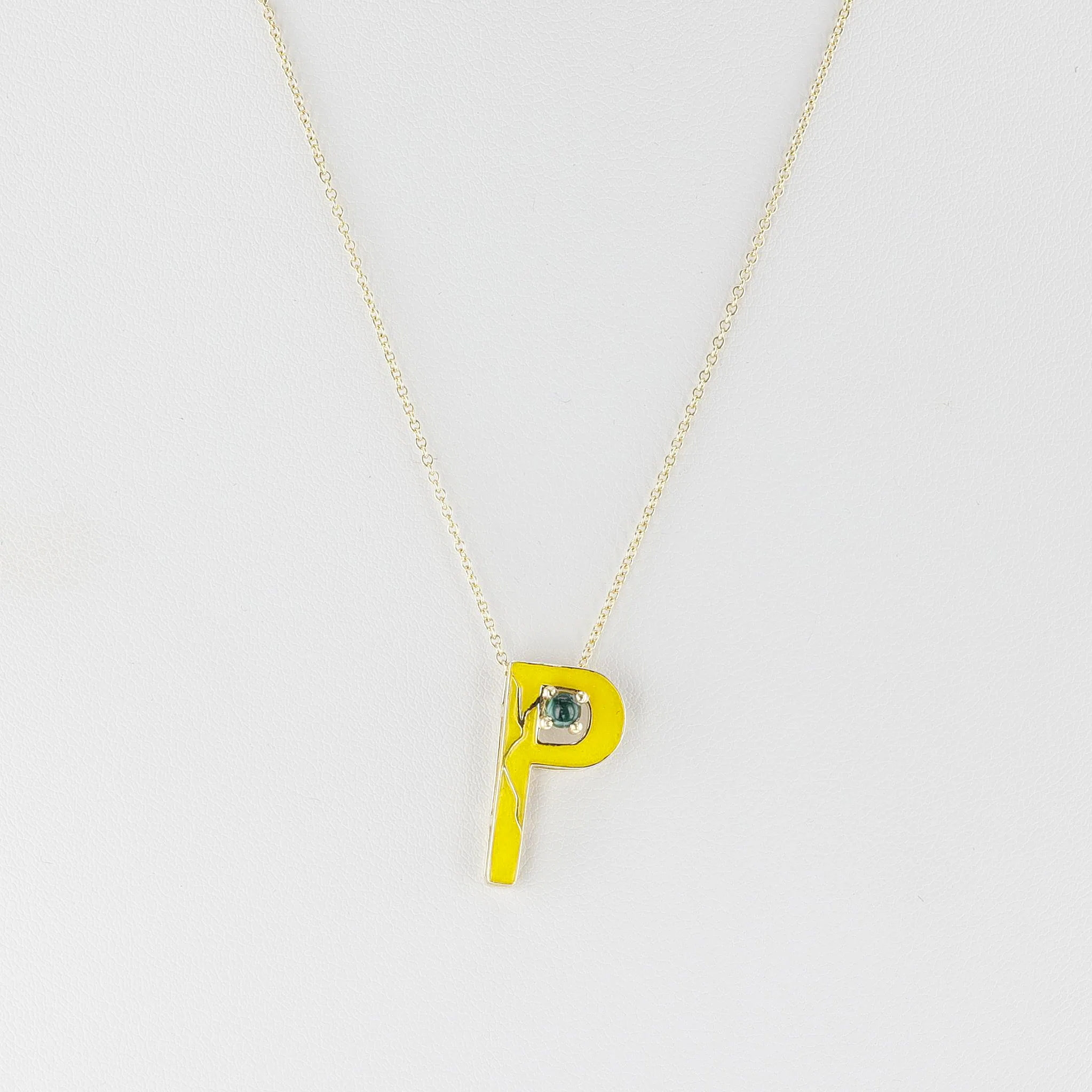Yellow Enamel and Gold Lining 