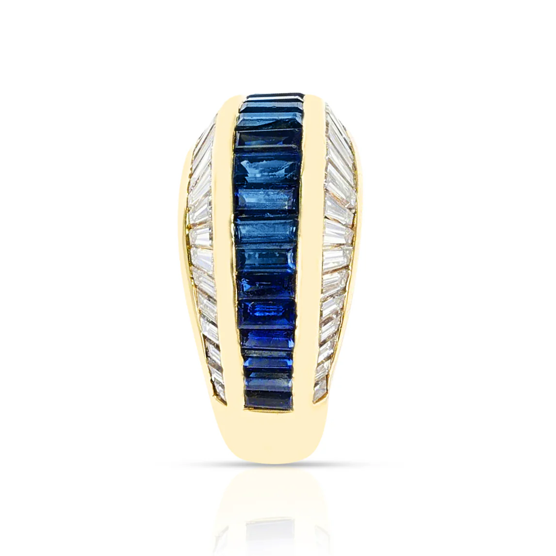 Cartier Sapphire and Diamond Baguette Ring, 18K
