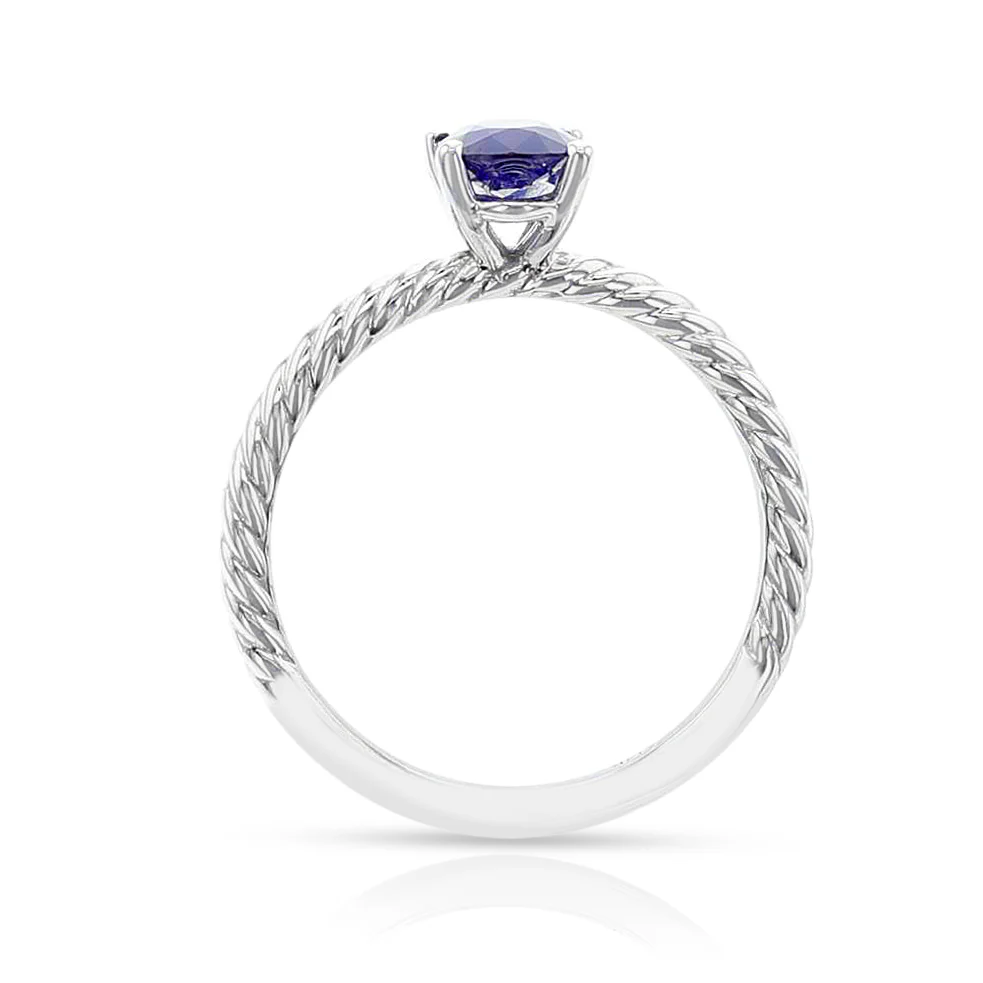 GIA Certified 0.80 ct. Unheated Burma Sapphire Ring, 14k White