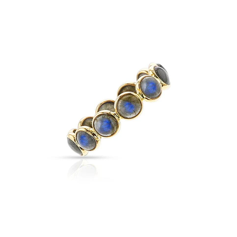 Labradorite Cabochon Eternity Band, 14k