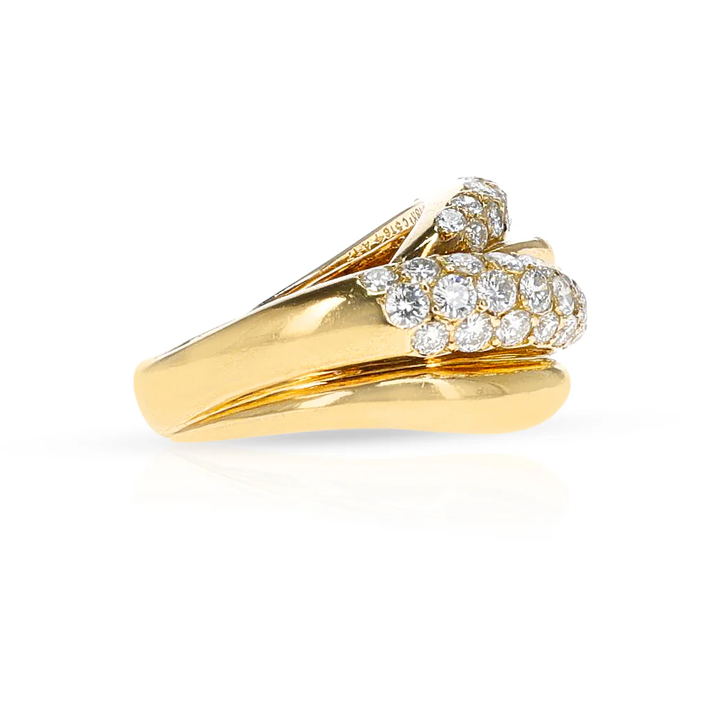 French Van Cleef & Arpels Gold and Diamond Cocktail Ring