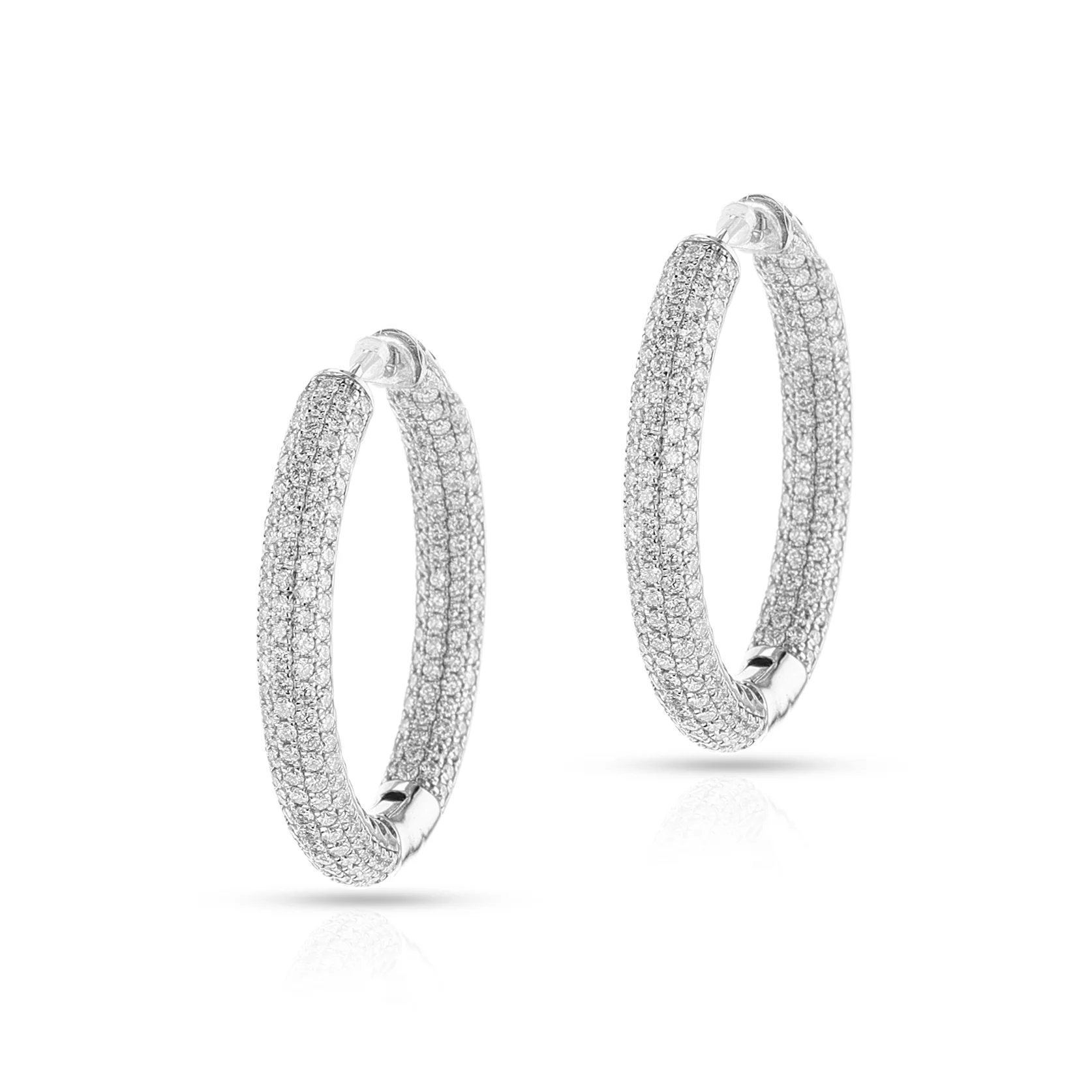 5.7 ct. Diamond Hoop Earrings, 18K