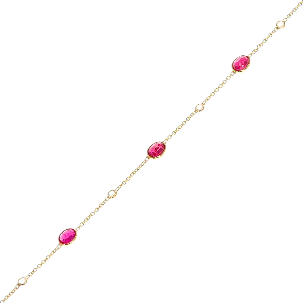 Precious Gemstone Bracelet with Diamond Rose Cut, 18k