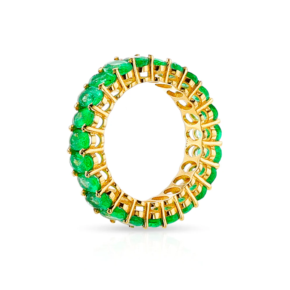 Emerald Oval Eternity Band, 14k