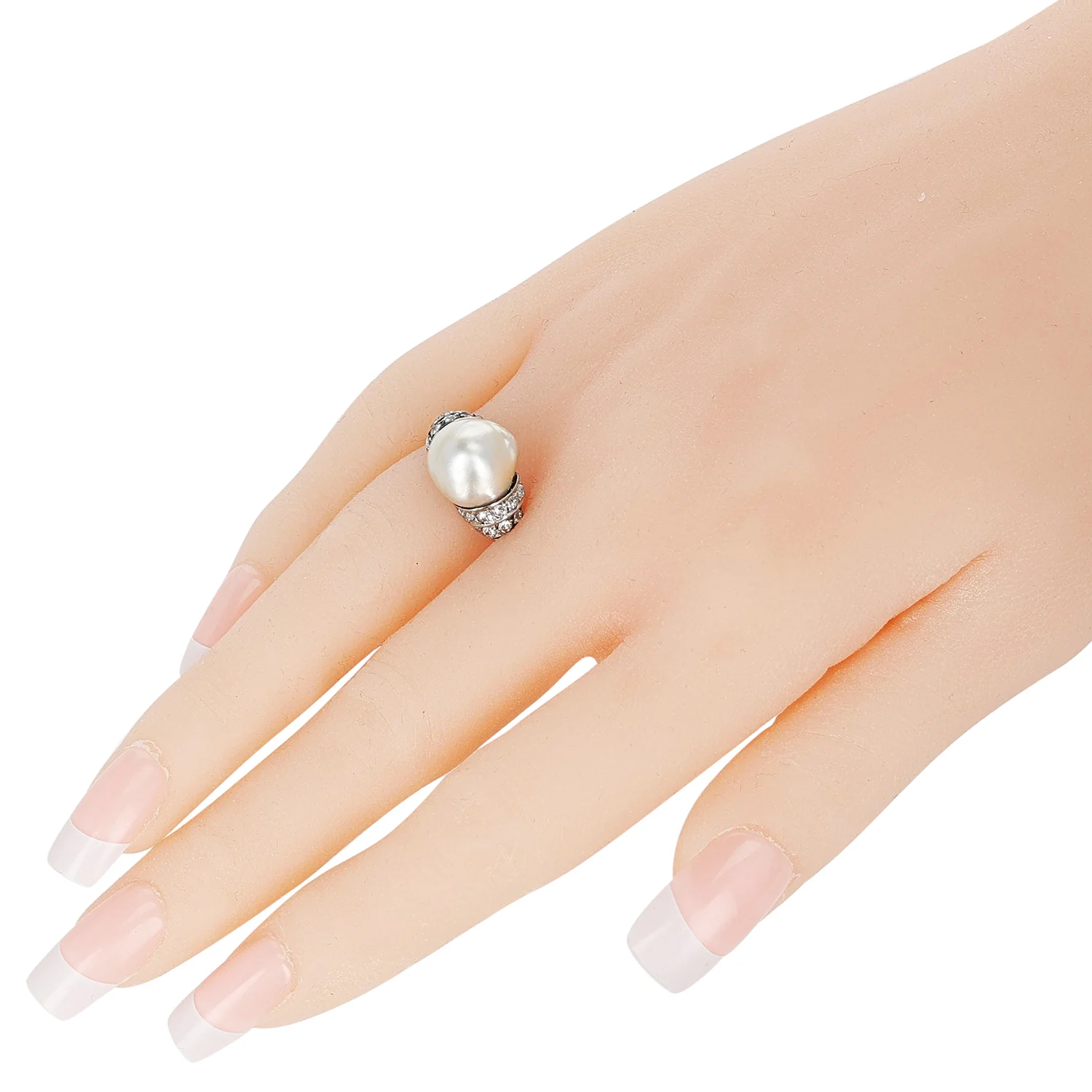 Victorian Natural Pearl Ring with Diamonds