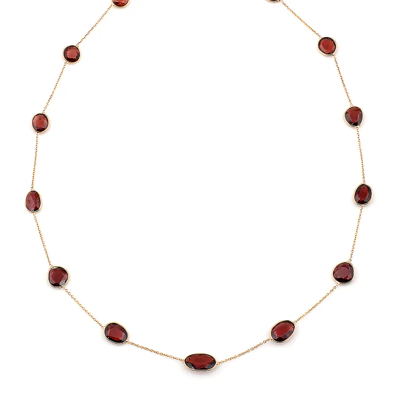 Mixed Cut Large Gemstone Necklace, 18k