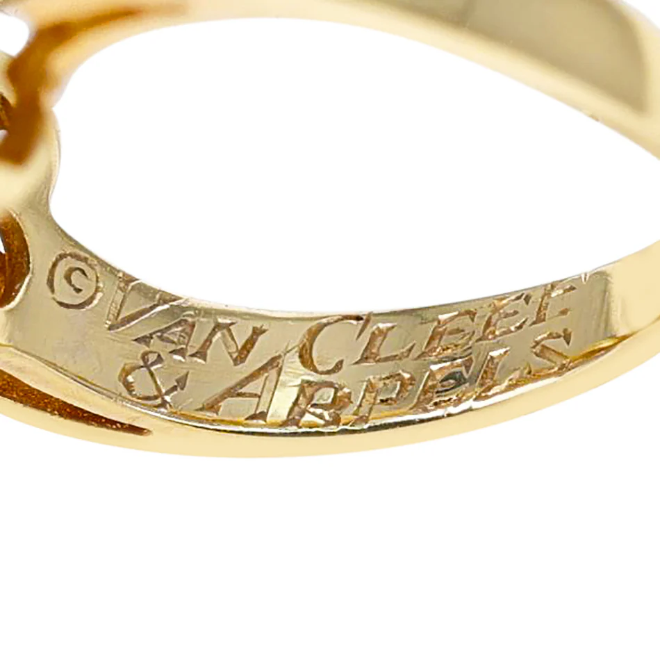 Van Cleef & Arpels Tri-Floral Ruby and Diamond Ring, 18k Yellow Gold