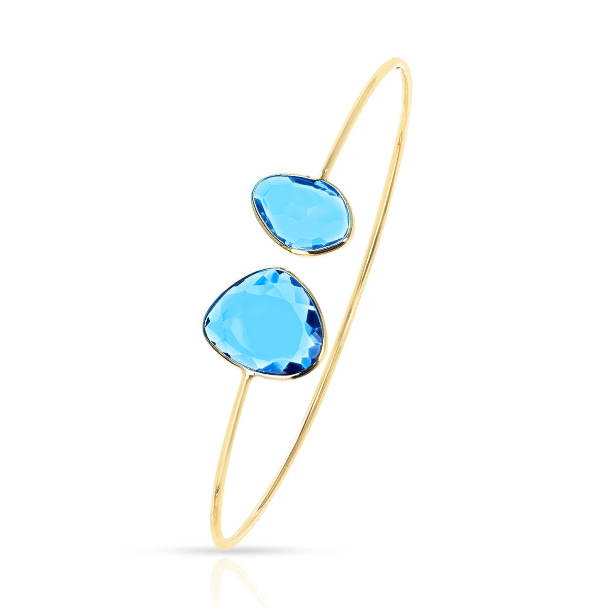 Mixed Shape Blue Topaz Bangle, 18k