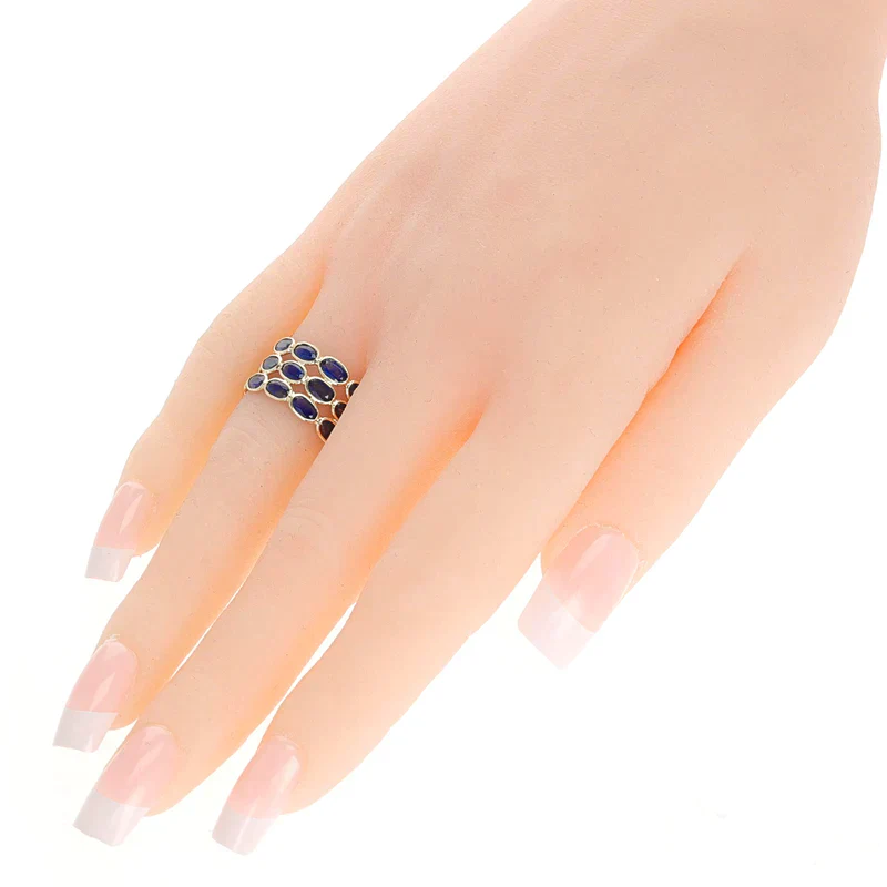 Oval Emerald Triple Layer Band, 18K Gold