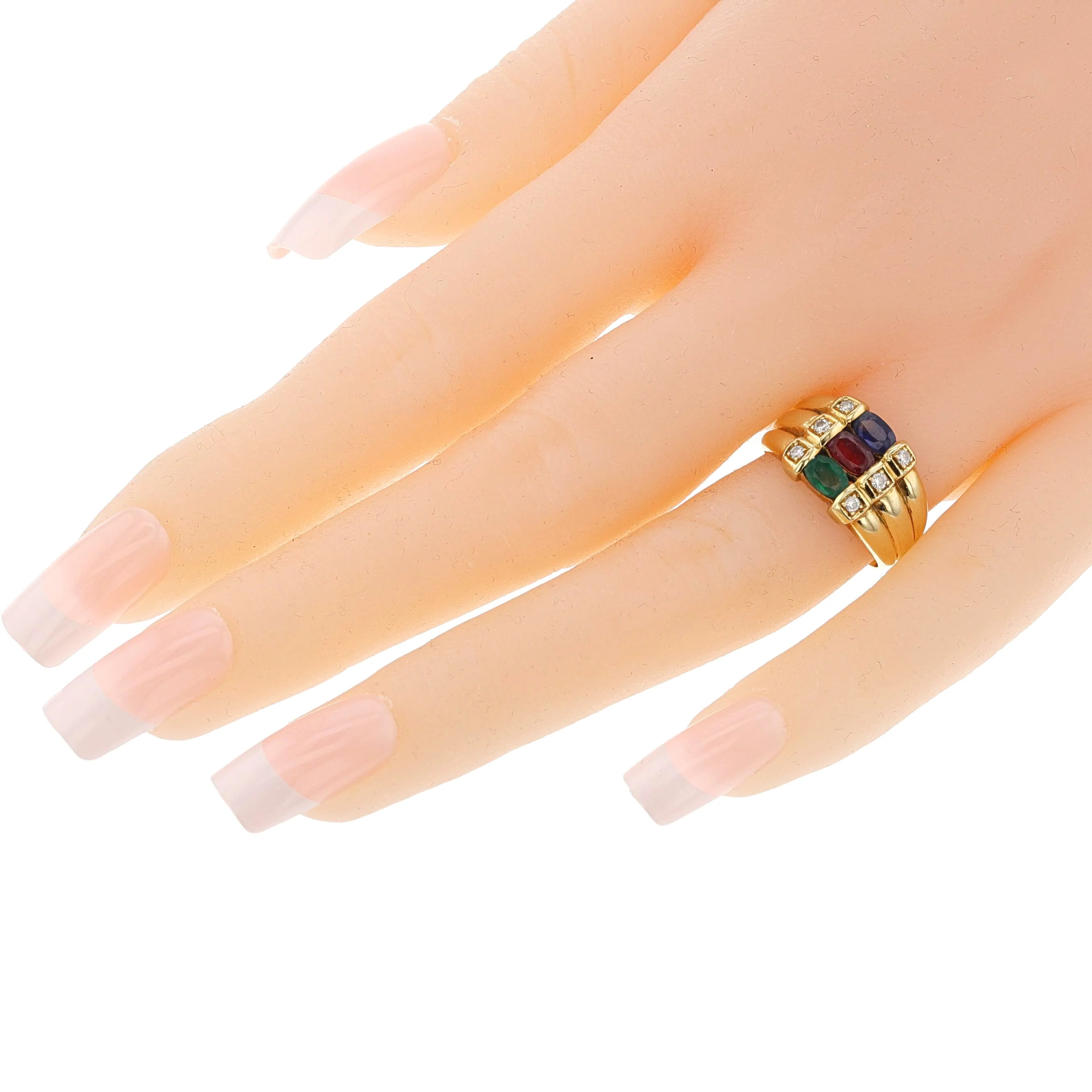 Ruby, Emerald, Sapphire and Diamond Ring, Levian, 18k