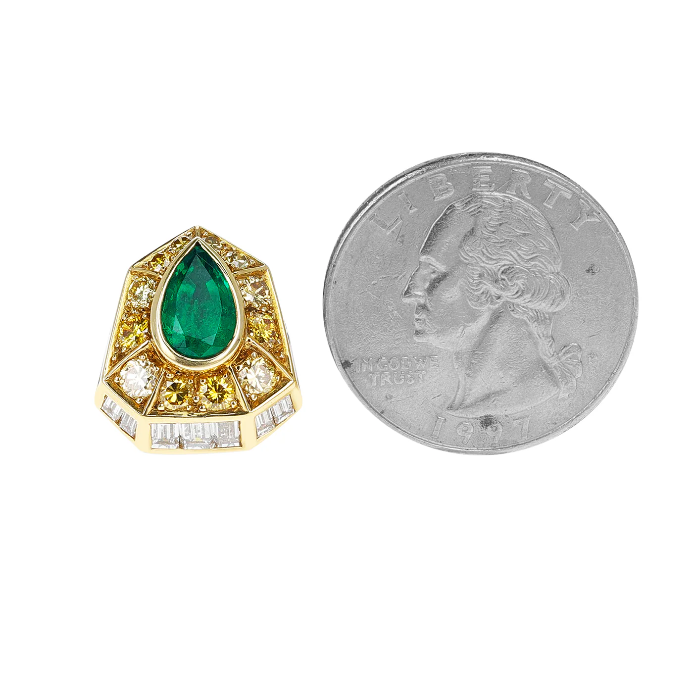 Bvlgari AGL Certified 3.15 ct. Colombian Pear Emerald Earrings with Diamonds